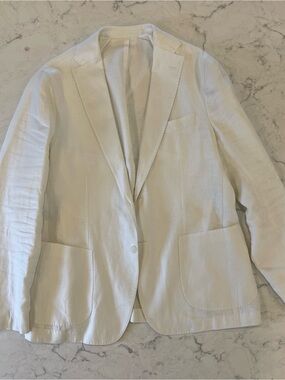 Patrick Assaraf Linen Single-Button Blazer